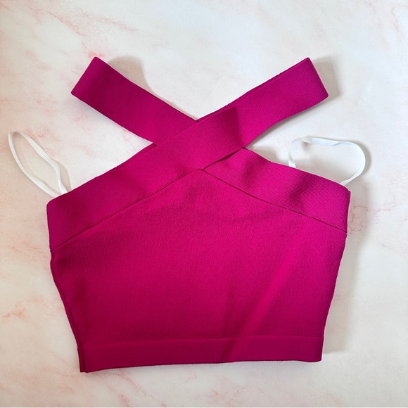 COPY - Babaton Sculpt Knit Criss Cross Cropped Tank (jersey stitch) - Picture 1 of 6